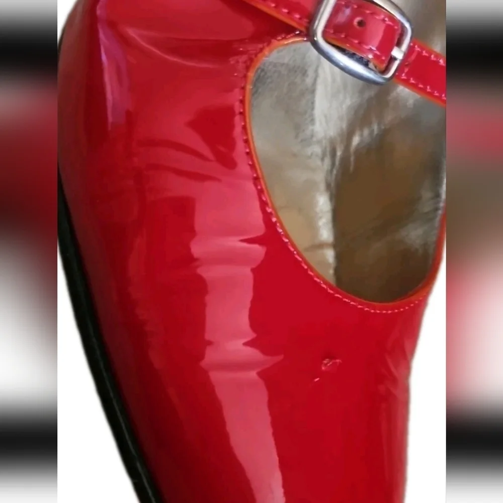 CAREL Womens Red Kina Patent Mary Jane Ballerina Pumps 38.5 - Picture 13 of 16